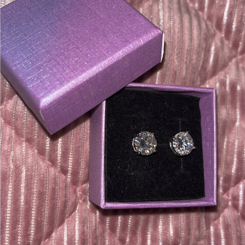 Zales Sparkling Silver Stud Earrings